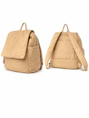 Calpak oatmeal diaper backpack with stroller straps